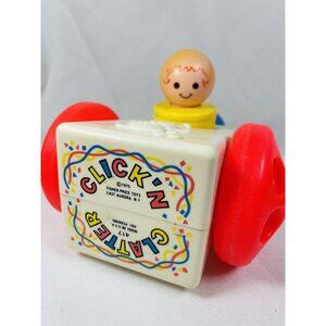 Fisher Price Jumbo 1974 Little People 417 Click n' Clatter Push 1975 Toy Vintage